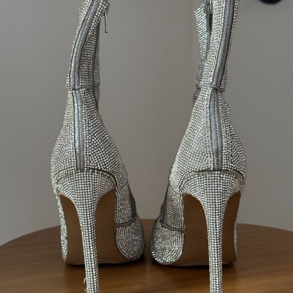 Steve Madden Winona Rhinestone Mid-Calf Booties size 7.5 fits like 7 - Picture 4 of 6